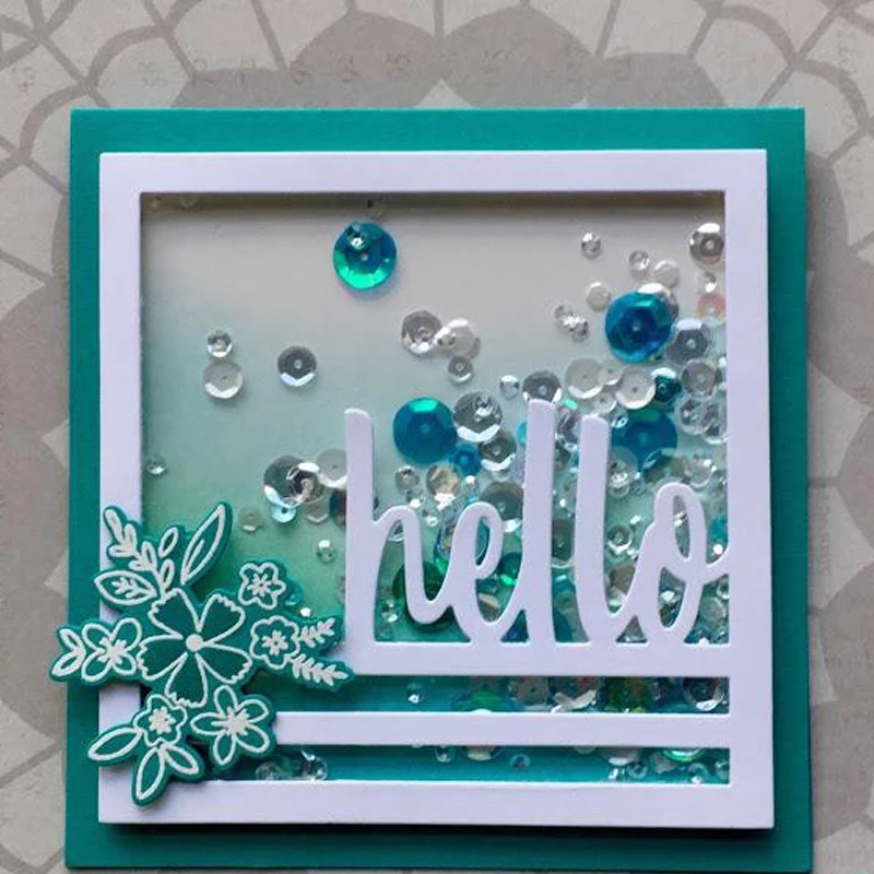 

Hello square frame Metal Cutting Dies Stencil for DIY Scrapbooking Photo Album Embossing Paper Cards Crafts Die cuts
