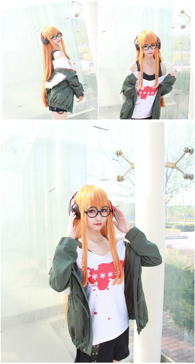 Cosplay&ware Anime Cosplay Persona 5 Costume Futaba Sakura Uniforms Jacket T-shirt Shorts Belt Stockings Glasses -Zentai shop online HTB1LMHXinCWBKNjSZFtq6yC3FXaP.jpg