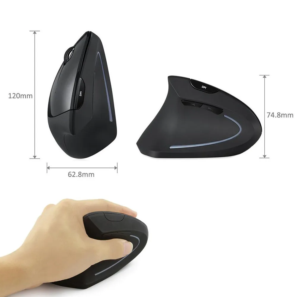 6D 2,4G беспроводная эргономичная Вертикальная мышь Bluetooth для левой руки USB оптическая 1600 dpi игровая мышь для ПК офиса L0228