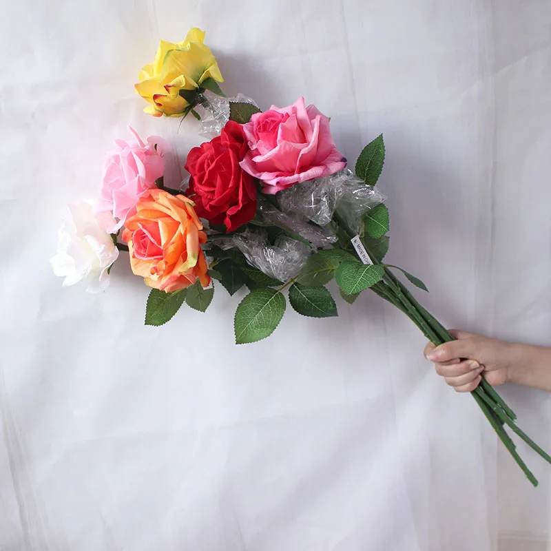 red white roses artificial flower (1)
