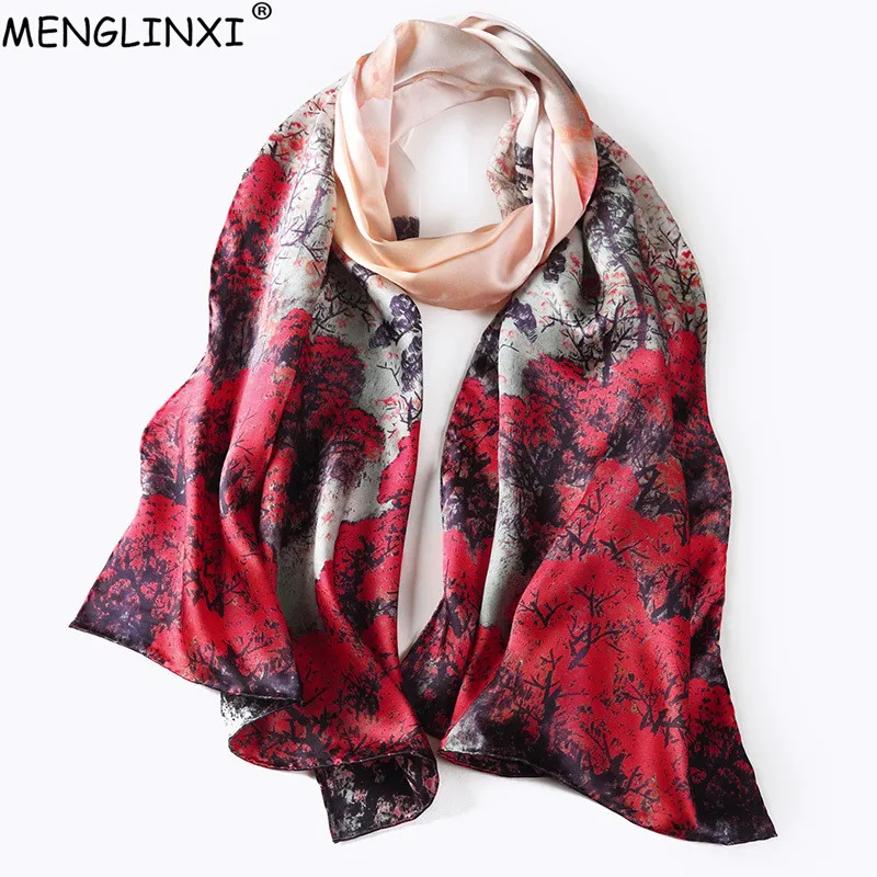 

Hand-rolled Edges 100% Silk Scarf Spring Summer Pure Silk Scarf Bandanna Scarf Women Luxury Brand Fashion Scarves Neckerchief