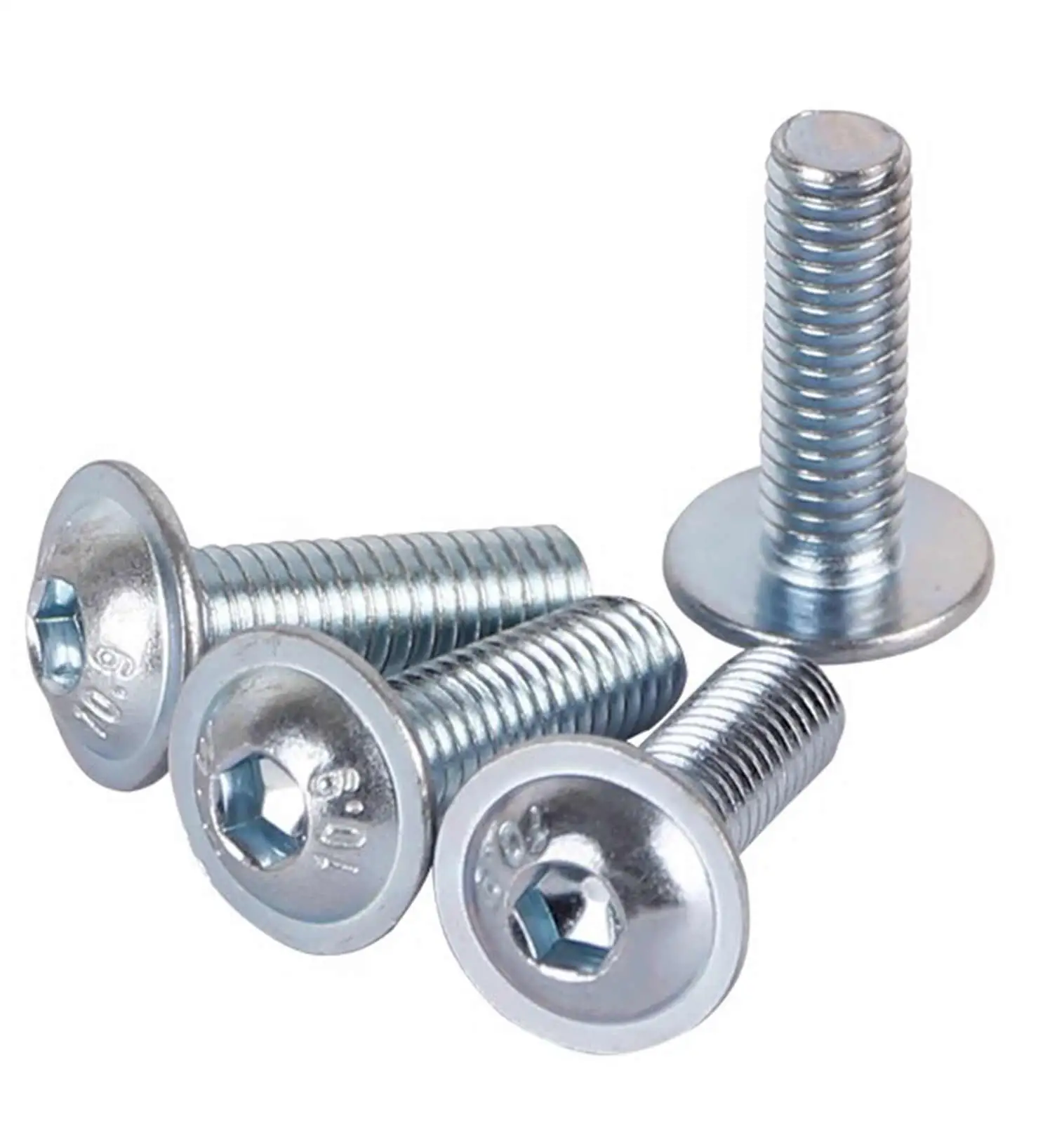 10PCS M6 M8 M10 Galvanized Carbon Steel Hex Socket Cap Round Screws