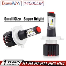 Buy BraveWay 2019 NEW Item CSP Chip Mini Size LED Bulb H1 H4 H7 H8 H11 HB3 HB4 9005 9006 LED Headlight for Cars Light Bulbs Ice Lamp Free Shipping