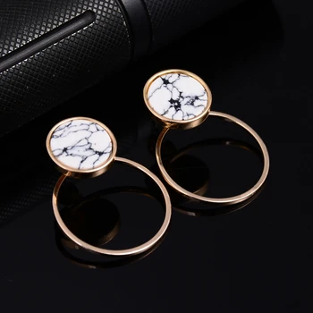 Geometric Faux Stone Stud Earring 1