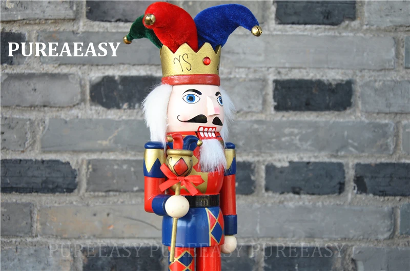 37cm madeira nutcrackers coleção natal palhaço nutcrackers