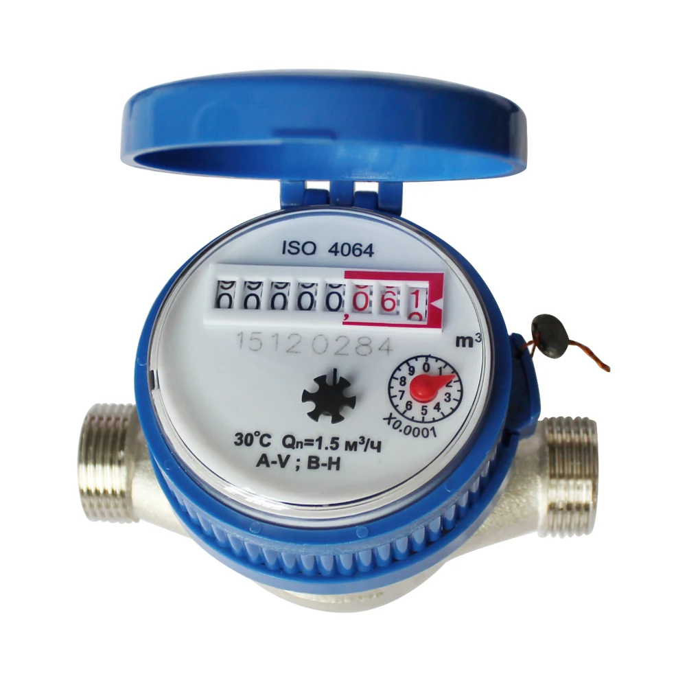 Water Meter15mm 1/2 Practical Dial Display Cold Water Flow Meter For Garden& Home Use 360 Adjustable Rotary Counter Fittings