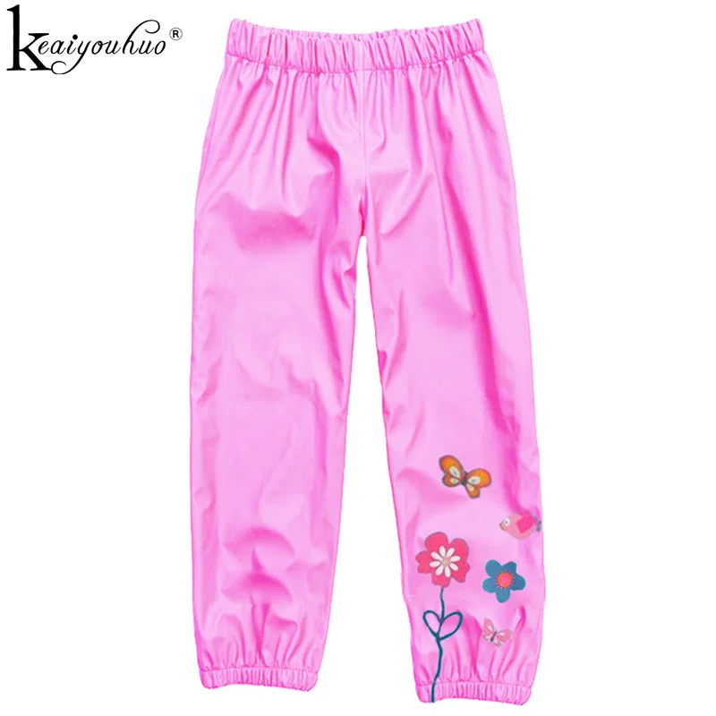 2017 Spring Children Rain Pants High Quality Rain Pants For Kids Clothing Flowers Baby Girls