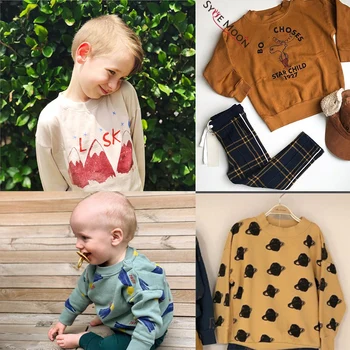 

2019 New Autumn Winter BC Brand Kids Sweaters Boys Girls Fashion Print Sweatshirts Baby Children Cotton Tops Clothes