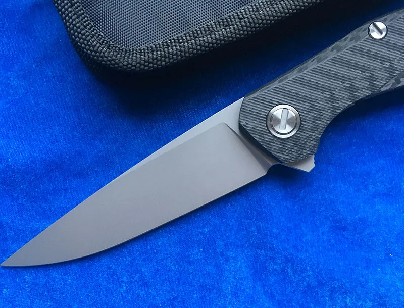 LOVOCOO Flipper F111 S35VN blade 3D CF carbon fiber handle folding knife outdoor camping hunting pocket fruit cutter EDC tools