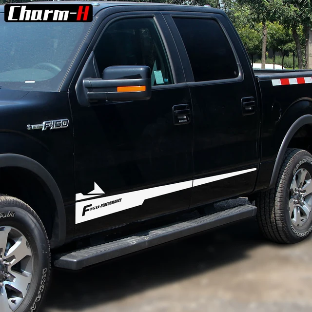 2pcs Car Styling F150 Performance Graphic Side Stripes Skirt Sill