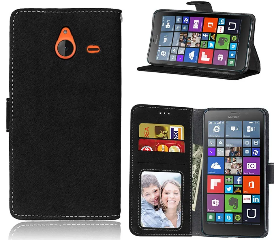 Чехол-книжка с подставкой матовый чехол для microsoft Nokia Lumia N 435 520 535 550 625 630 640 XL 650 830 930 850 950 950XL N2 N7 8 Coque - Цвет: Черный