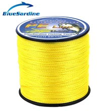 BlueSardine 300 м многонитевая PE плетеная леска желтая супер сильная 4 оплетка рыболовный шнур 12-90 фунтов