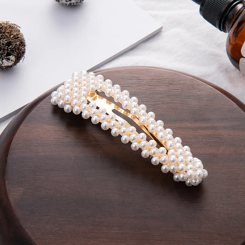 New Girls Pearl Hair Clip Metal Crystal Hairclip Barrette Headwear Bobby Hair Pin Wedding Hair Styling Tool Hair Clips for Women