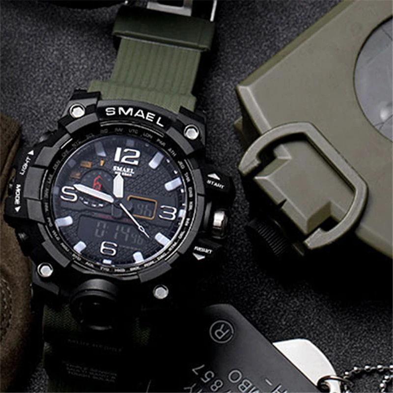 SMAEL мужские s часы лучший бренд класса люкс смола кварцевые светодиодный цифровые часы мужские повседневные водонепроницаемые спортивные наручные часы Мужские часы