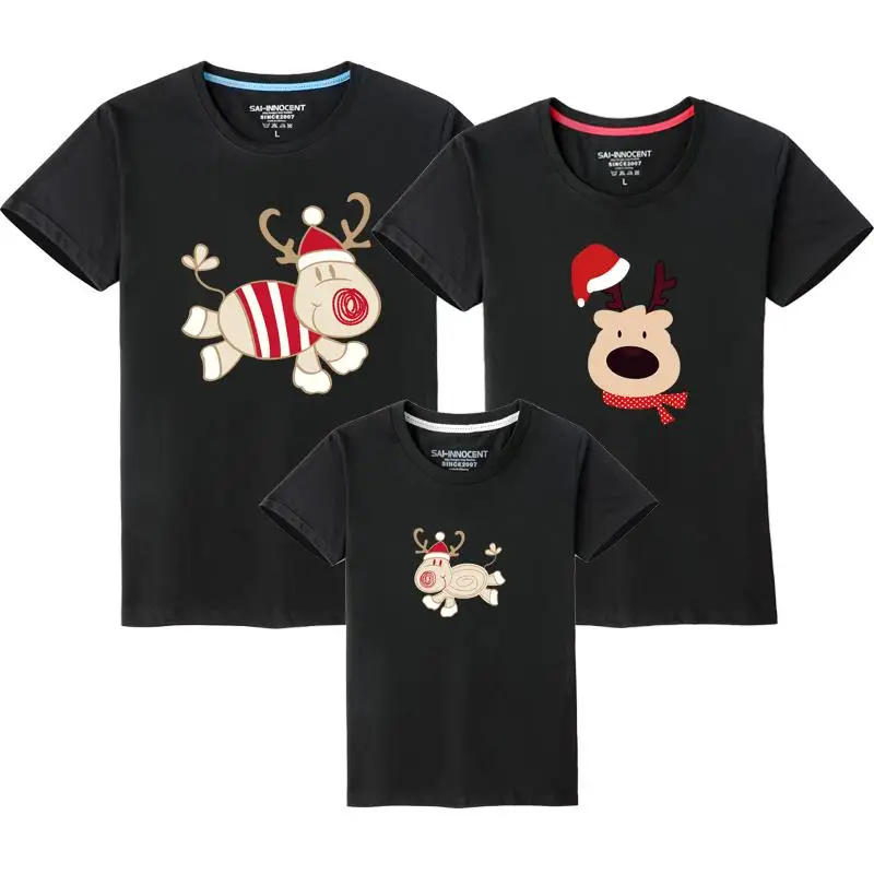 Рождественская одежда для всей семьи с рисунком оленя; одежда для мамы и меня; одинаковые комплекты одежды для семьи; футболка для мамы и дочки, папы и ребенка