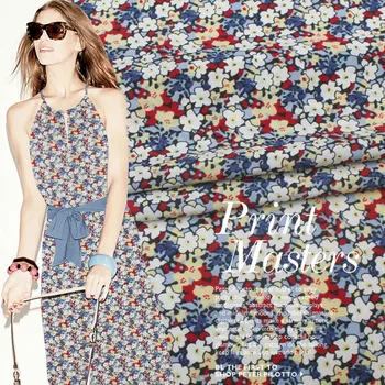 

Flower pattern 14 momme silk and cotton fabric clothing dress shirt silk fabric width