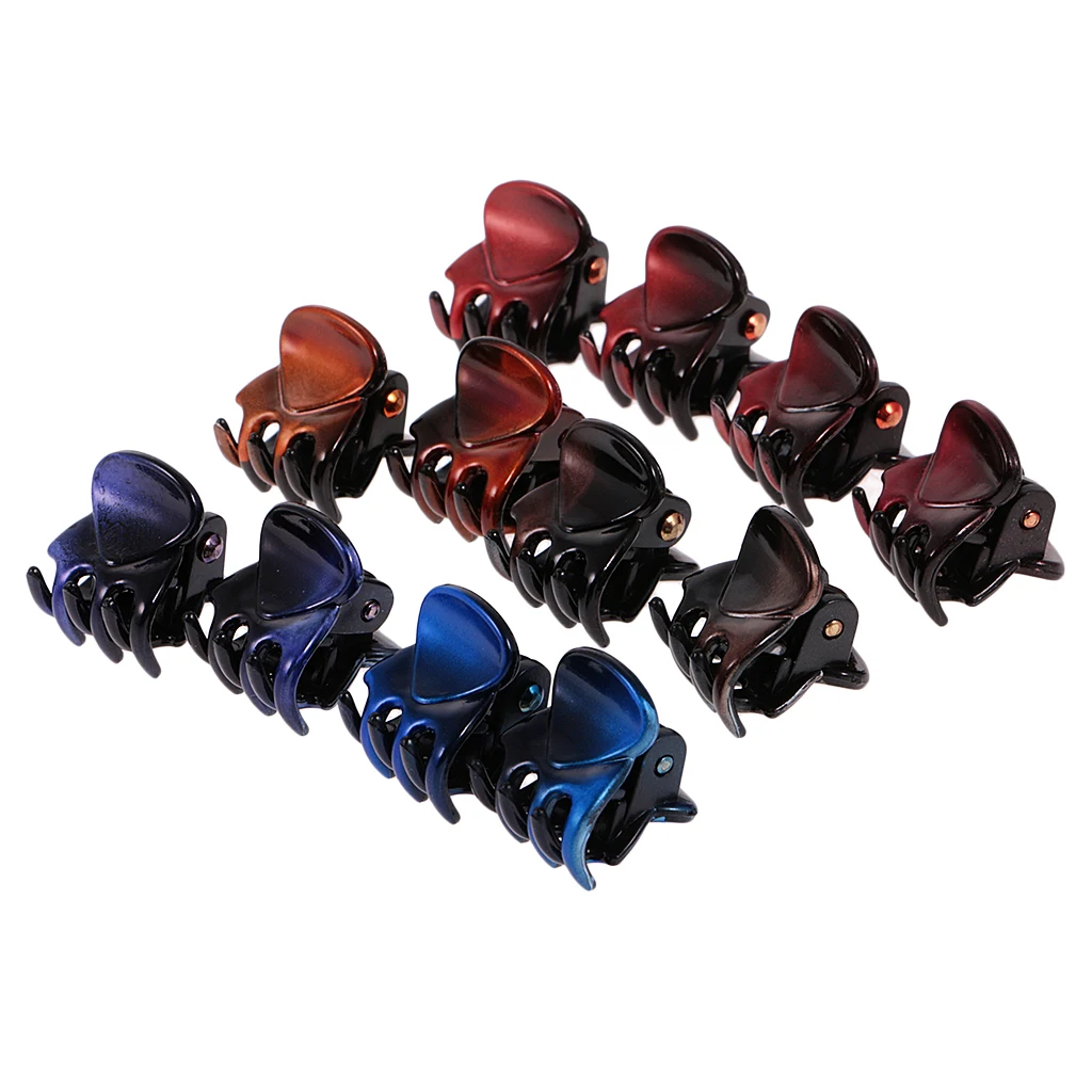 12 Pieces/ Lot Resin Lady Girl Mini Hair Resin Claws Clamps Clips Hair Grips for Holding Hair up and Styling