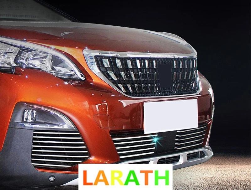Для PEUGEOT 3008 GT 2016 2017 2018 26 шт./компл. нержавеющая передняя решетка гриля Нижняя