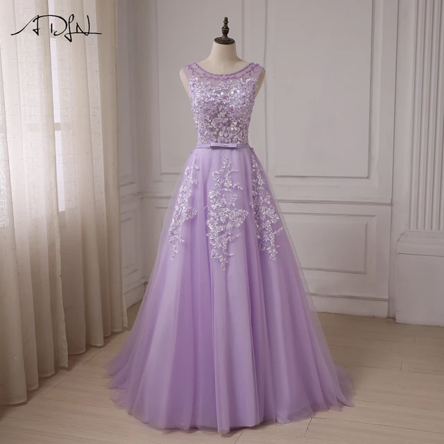 Purple A-Line Prom Dress