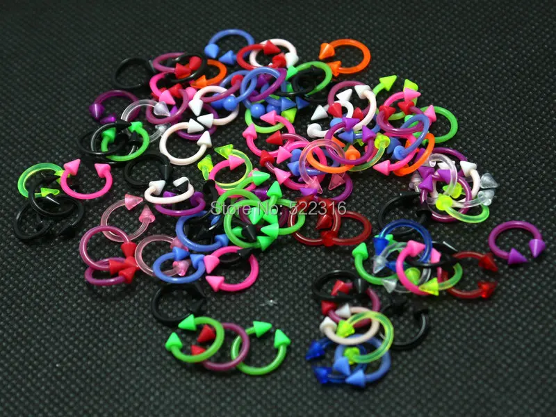 Кольцо в форме подковы разноцветное 100 шт.|body piercing jewelry|body jewelry wholesalepiercing |