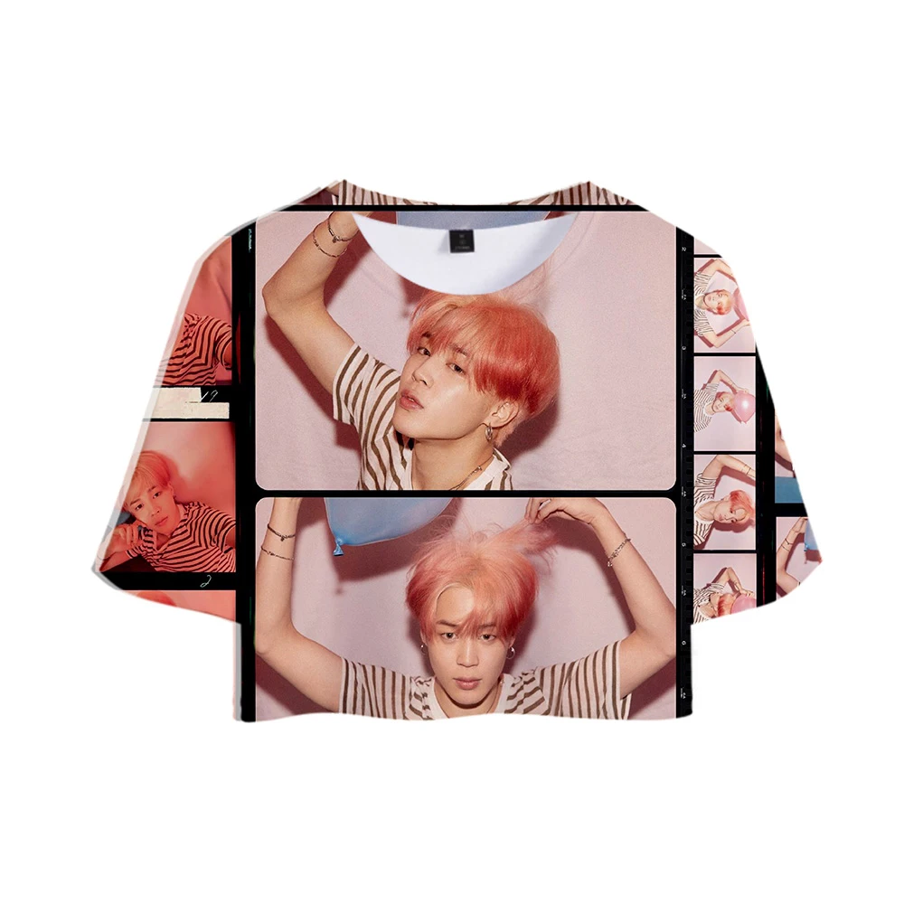

BF 2019 New 3D Kpop MAP OF THE SOUL:PERSONA Tops Crops Girl t-shirt Short T shirt Women Sexy Clothes Sale Casual Plus Size