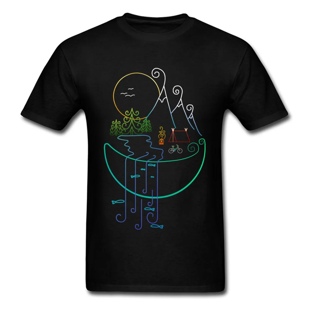 comfortableCool Short Sleeve Tops Tees Summer/Fall 2018 New Fashion Crewneck Pure Cotton Tops Tees Men T-Shirt Mountai tour  Mountai tour black