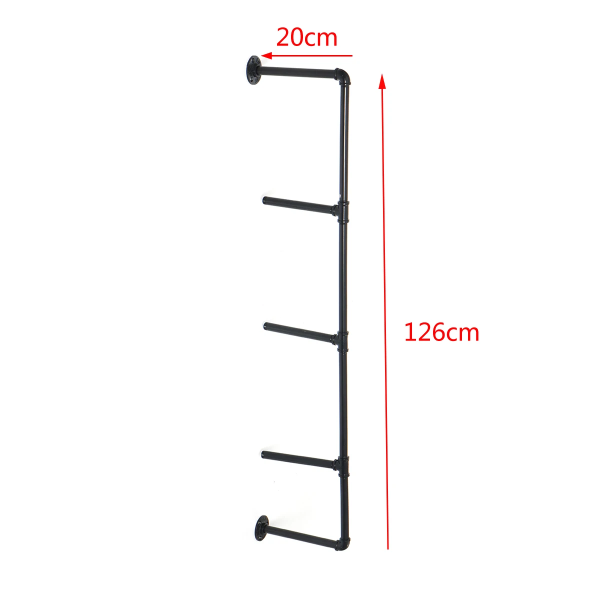 2 шт. 4 ярусная полка настенное крепление для полок Висячие полки для хранения железная труба черная труба DIY полки промышленная мебель черный