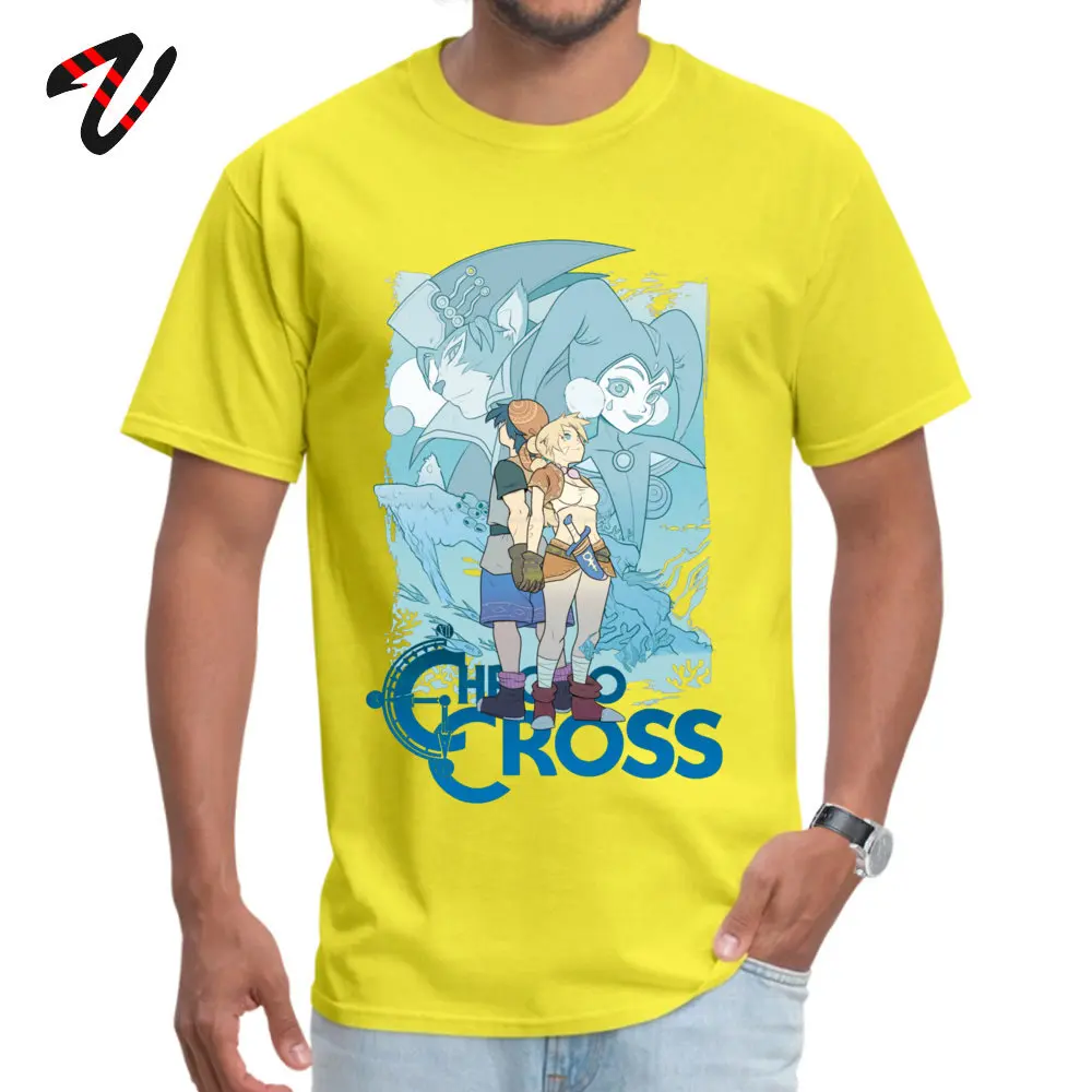 Enjoystick Chrono Cross Simple Style Tops T Shirt Short Sleeve for Men Cotton Fabric Round Neck T Shirt Birthday T-shirts Funny Enjoystick Chrono Cross11132 yellow