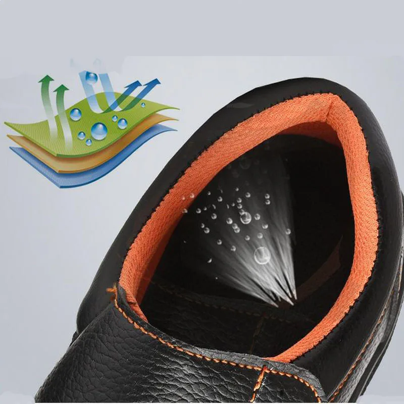 Защитная обувь со стальным носком, обувь для мужчин, Рабочая обувь, мужская непромокаемая обувь, размер 12, черная обувь, износостойкая, DXZ001