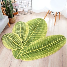 Зимние фланелевые коврики для пола Зеленая форма листьев ковер для гостиной спальни плюшевые Коврики для пола детская комната противоскользящие декоративные