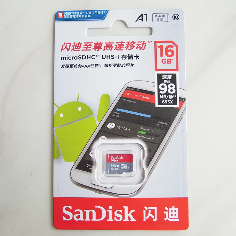 Карта памяти Sandisk 16 ГБ 32 64 Гб 128 200 256 C10 Micro SD карта U1 TF SDHC SDXC UHS I класс 10 MicroSD Mikro