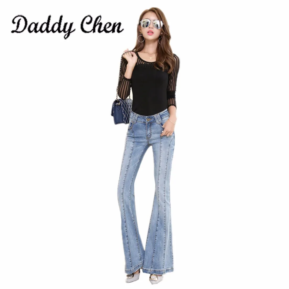 

Womens Jeans 2018 Plus Size Fashions Ripped Jeans for Women Streetwear Pants Slim Mid Waist Female Pants Casual Flare Jeans