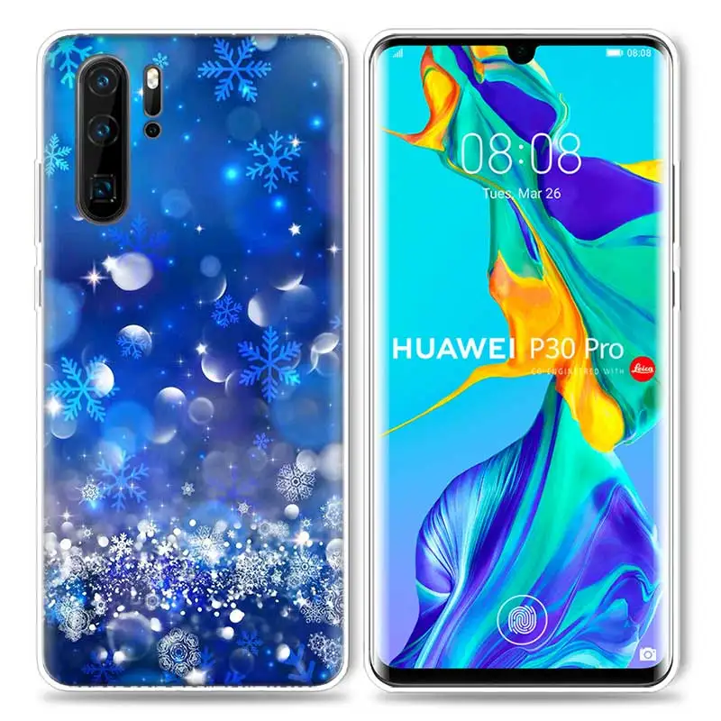 Рождественский чехол со снежинками для huawei P20 P30 P Smart Z Plus P10 P9 P8 mate 10 20 lite Pro Mini силиконовые чехлы для телефона - Цвет: 06