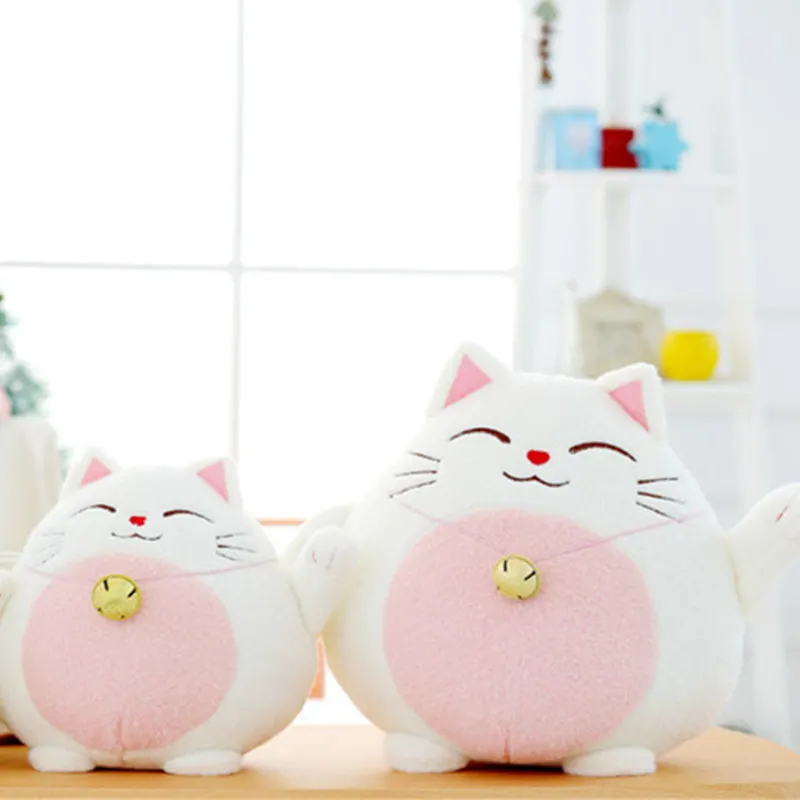 1pc 18cm Kawaii Fortune Cat Plush Toys Stuffed Lucky Cat Panda With Bamboo Bag Plush Animals Doll Toys Car Decoration Gifts