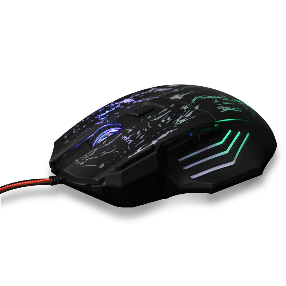 Компьютерная игровая мышь 5500 DPI цветсветодиодный светодиодная оптическая USB