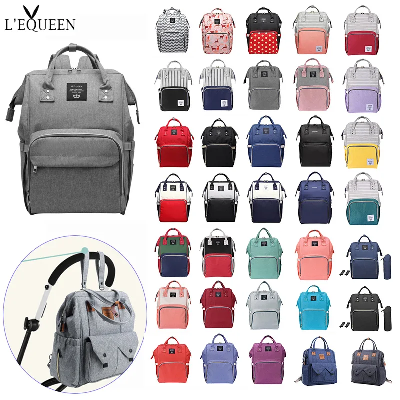 Lequeen-Fashion-Mummy-Maternity-Bag-Multifunction-Diaper-Bag-Backpack-Nappy-Baby-Bag-with-Stroller-Straps-for