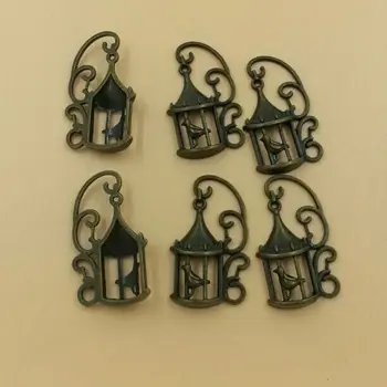 

Alloy Antique Bronze Birdcage House Charms Metal bird cage Pendant 34*20mm 30pcs/lot (T277) 2015 New Free Shipping