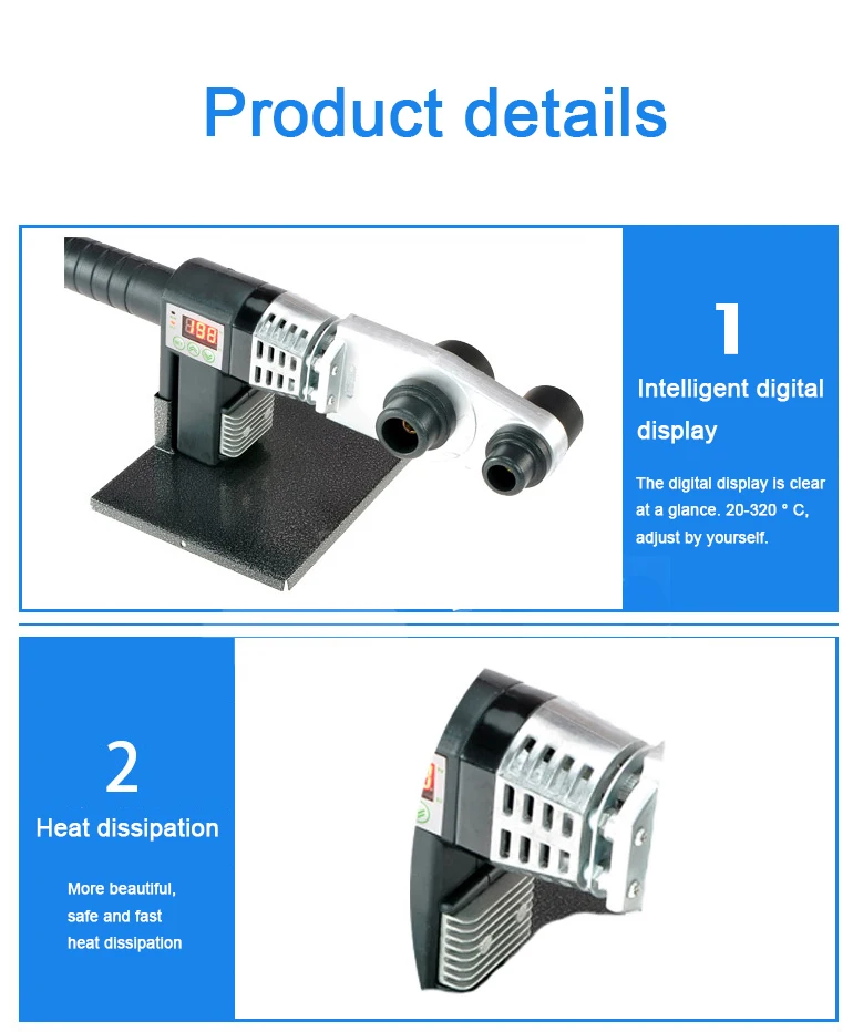 600-800 Вт AC220V 20-63 мм " PPR ПВХ ПБ ПЭ водопровод цифровой дисплей термосварки расплава разъем для машины Fusion сварочный набор