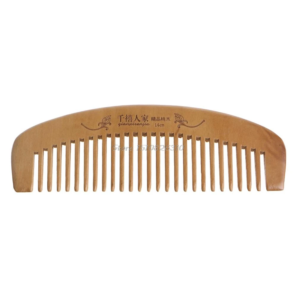 Расческа для волос, расчески из персикового дерева, статическая натуральная Массажная расческа; массажка, забота о здоровье# Y207E# Лидер продаж - Цвет: 16cm wide tooth comb