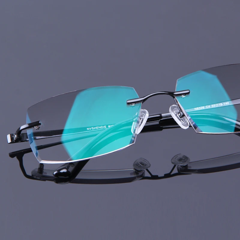 Gentleman Reading Glasses Men Rimless Hyperopia High Clear Lenses HMC