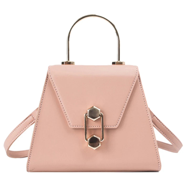 

Metal Tote Bag Summer New Pu Leather Handbag Lock Shoulder Messenger Bags Pink