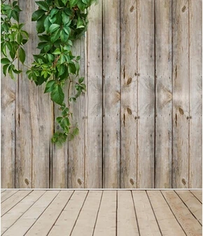 

LIFE MAGIC BOX Photography Backdrops Wood-Paneled Walls Hung A Bunch Of Green Leaves Background Fz1 Photo Studio Mh-43