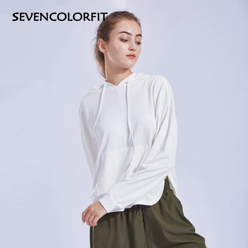 Sevencolorfit Топ для занятий йогой с открытой спиной с длинным рукавом сексуальные Для женщин Спортивная одежда для бега рубашка для женские для фитнеса тренажерный зал спортивные топы