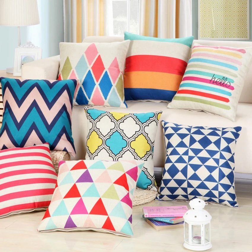 Buy Colorful Striped Decorative Pillows Nordic Style