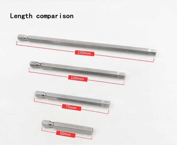 4 шт./компл. 1/4 "150 мм 3-6 мм hex Отвёртки бит S2 Материал Магнитная Электрические сверла гексагональной Отвёртки головы мощность водитель