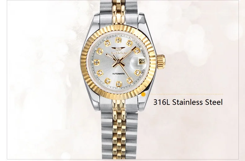 GUANQIN Lovers'Watches Luxury Couples Watch Man Women Pair Clocks Rhinestones Gold Date Mechanical Watch Sapphire Waterproof NEW (8)
