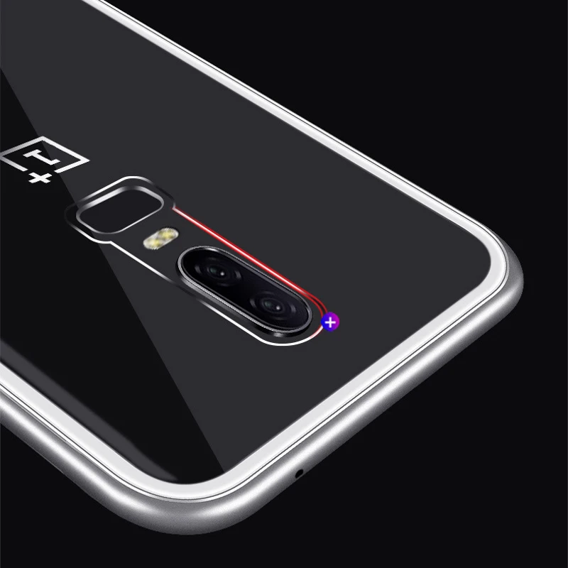 Металлический магнитный чехол для OnePlus 7 7T Pro 6T 6 5T чехол s Закаленное стекло задняя Магнитная Крышка для One Plus 7 7T Pro 6T 6 5T бампер