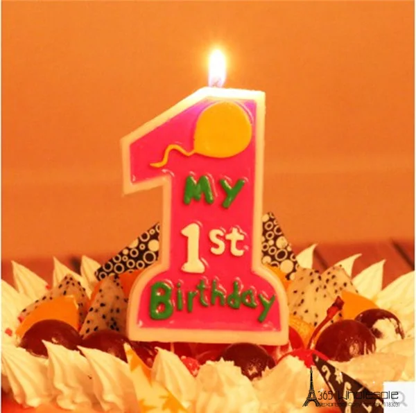 My 1st Birthday Candles Pink and Blue - 7