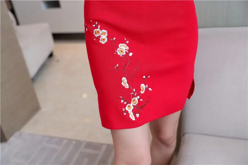 Традиционное китайское платье Ципао женское китайское Чонсам с воротником мандарин китайское платье Ципао восточное платье с вышивкой Ципао чонсам