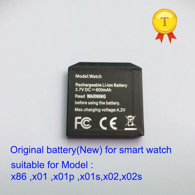 

original rechargeable 600MAH Battery for X01 X01S X02 X02s x01plus X86 X89 Smart Watch Smartwatch hour Clock wristwatch battery